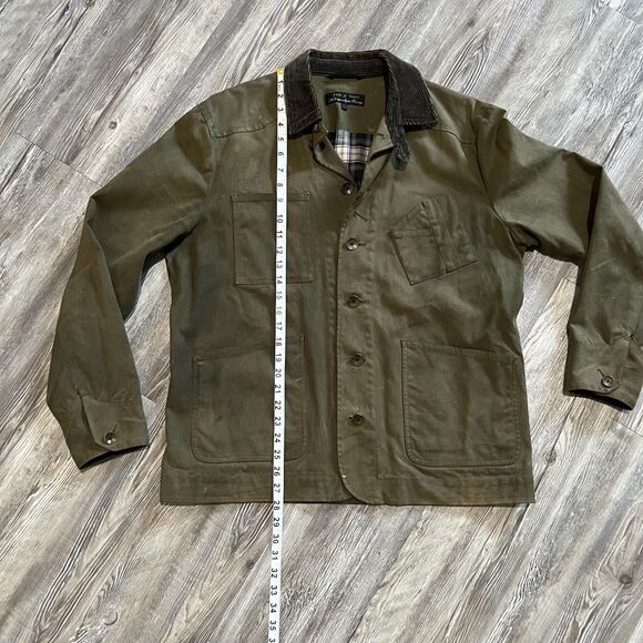 Rag & Bone x Barneys Olive Waxed Cotton Chore Jacket Corduroy Collar Men’s 42 - Picture 5 of 14